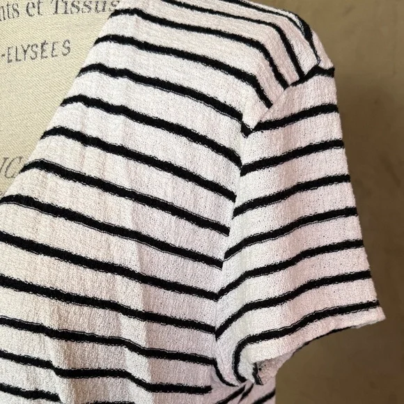 Madewell Black and White Striped Short Sleeve Top - Picture 5 of 6